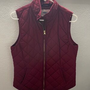 Old Navy Maroon Quilted Vest